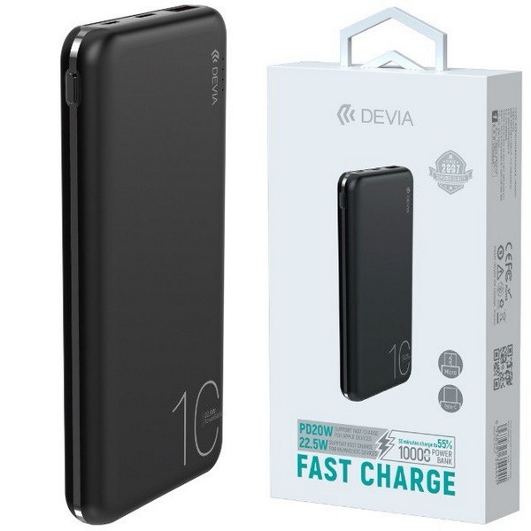 Зовнішній акумулятор DEVIA Smart series 22.5W (4441) (10000Mah) чорний (шт.)