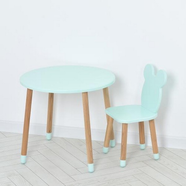 Столик 07-025B-ROUND (1шт) зі стільчиком, бірюзовий (шт.)