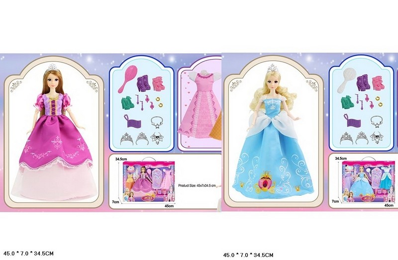 Лялька арт. 91062-1/2 (24шт/2)  мікс2 , в наборі сукні, аксес короб. 45*7*35см (шт.)