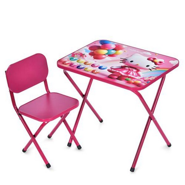 Столик M 5969-8 (1шт) 59,5-44см, 1 стільчик, складний, в кор-ці, 65-55,5-7см, HK, цифри, малина (шт.)