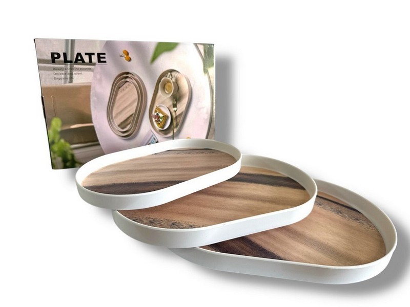 Набір меламінових овальних таць,3шт. (30*19+35*23+39*27см)  №TY393530-KB-7 (2375) (20) (шт.)