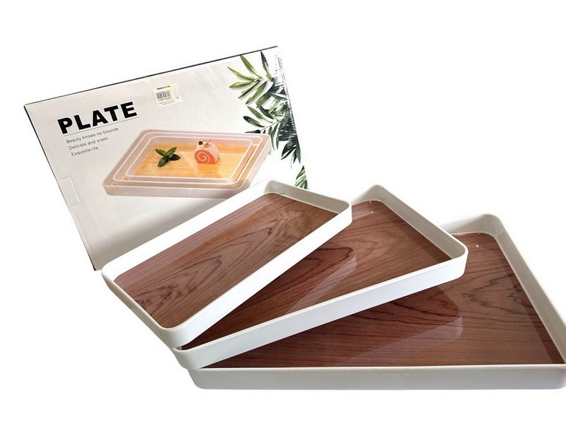 Набір меламінових прямокутних таць,3шт  (30*19+35*23+39*27см) TY393530-KB-2 (20) (шт.)