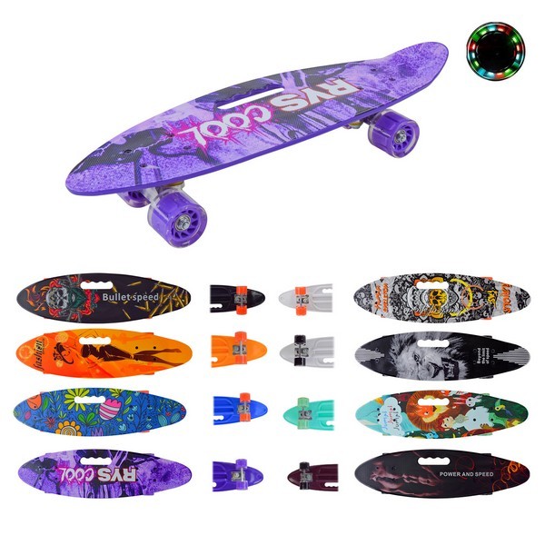 Пенні борд  арт. SC24156 (8шт) 56*15 см колеса PU свiтяться,8 видів (шт.)
