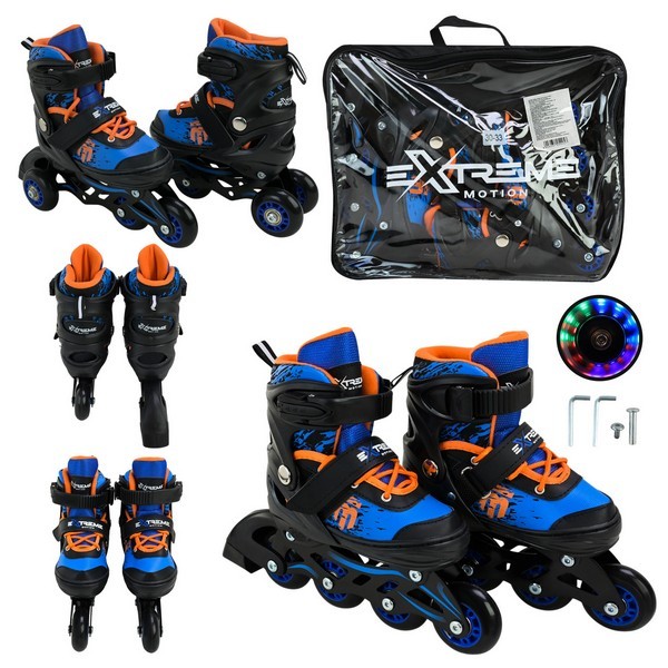 Роликові ковзани арт. RL25424 (6шт)  розмір S (30-33) колеса PU 1 світло у сумці 38*7*31 см (шт.)