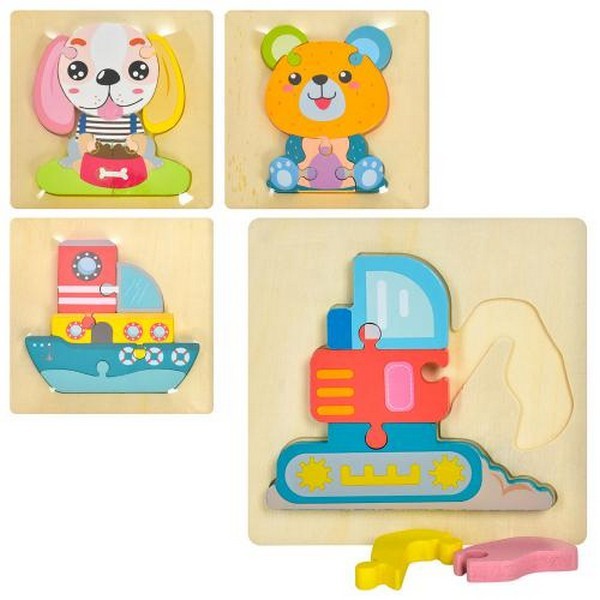 Дерев'яна іграшка Пазли MD 1855 (50шт) мікс видів, 1ящик-1вид, кул., 15-15-1 см. (шт.)