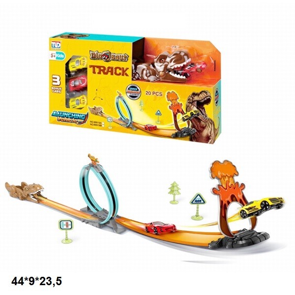 Трек 99916A динозавр запуск.з машинками(4шт.) кор.44*9*23,5 /30/ (шт.)