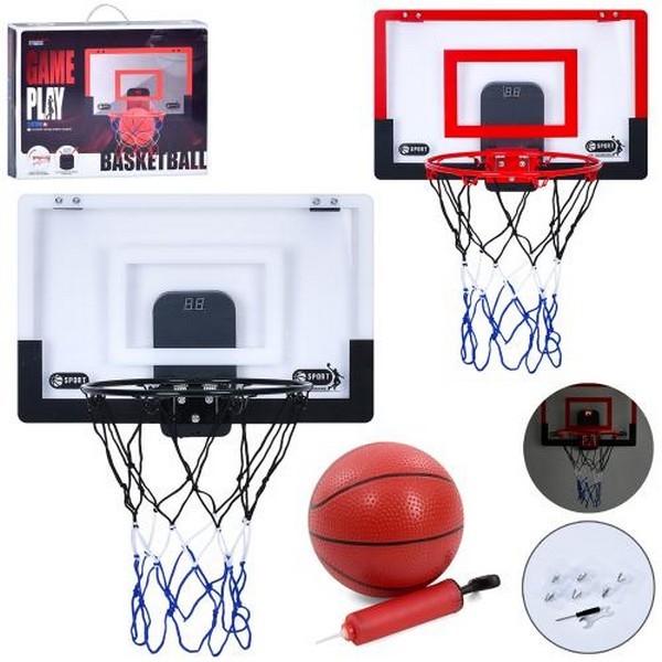 Баскетбольне кільце MR 1453 (8шт) щит (пластик) 42-28см, електронне табло, звук, кільце метал 25см, (шт.)