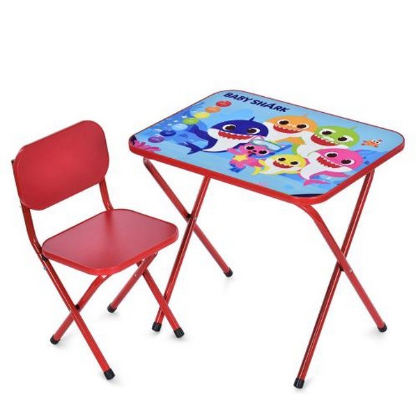 Столик M 5960-3 (1шт) 59,5-44см, 1 стільчик, складний, в кор-ці, 65-55,5-7см, BS, кольори, червоний (шт.)