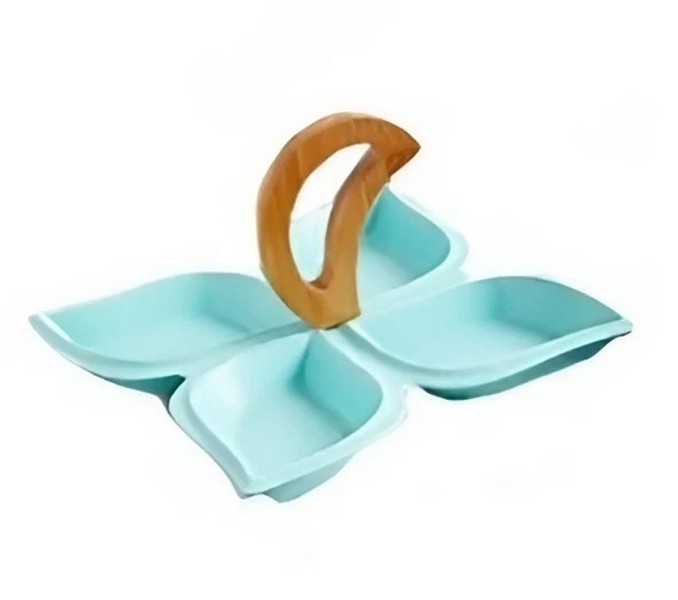 Менажниця з дерев'яною ручкою "Leaf" 22*22*14см YG01108 (32шт) (шт.)