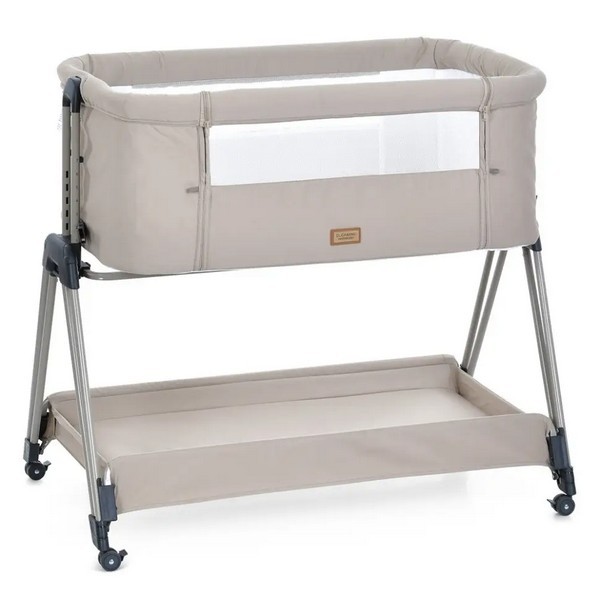 Приставне ліжко ME 1179 HARMONY Taupe Beige (1шт) дитяче, 4кол., матрас, гойдалка, ремені, беж (шт.)