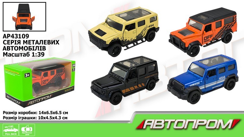 Машина мет. арт. AP43109 (96шт/2) 1:39,відкр.двері, у короб. 14*6,5*6,5см (шт.)