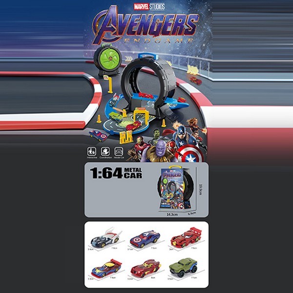 Іграшка трек арт. 378-B  у вигляді колеса, у комплекті з машинками 1:64, 6шт, з хєдером 14,3*19,9*6, (шт.)