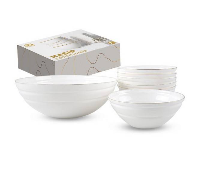 30098-04 Набір салатників 7шт, золотий кант (1-1,5 л,6-400мл) 30098-04 (шт.)