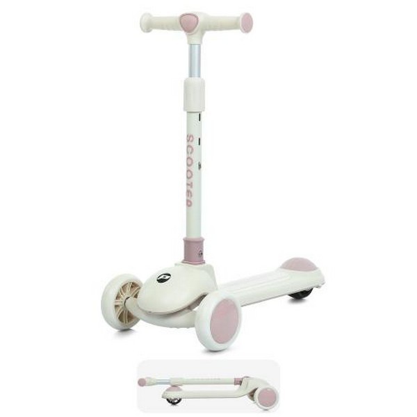 Самокат JR3-126-P (1шт) Mini, метал+пластик, 3 колеса PU, 2пер120мм світло, задн 90мм світло, кермо (шт.)