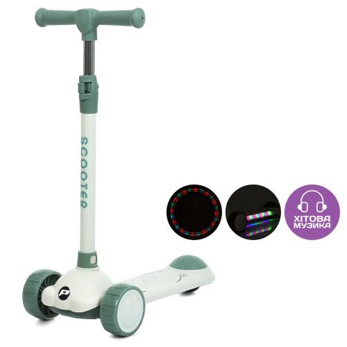 Самокат JR3-129-M (1шт) Mini, метал+пластик, 2пер ПУ 108мм світло, заднє 75мм, кермо 3 положення (mi (шт.)