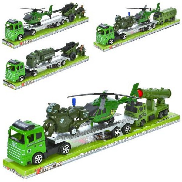 Трейлер MR893-7-8-9 (48шт) військовий, інерція, воєн.техніка, 4 види, у слюді, 44,5-11,5-7,5см (шт.)