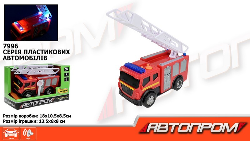 Машина АВТОПРОМ арт. 7996 (48шт) батар. світ., звук, короб.18*10,5*8,5см (шт.)