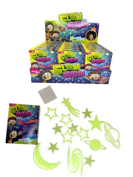 Іграшка GLOW SHOW Наклейки, що світяться Зіркове небо Космос 24 наб в упк (29*20*12) №SG-21019 (288) (шт.)