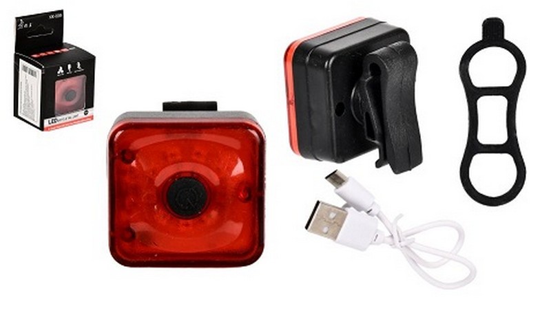 Ліхтарик задній акумуляторний для велосипеда 4*4.5*3см VL97816 (240шт) (шт.)