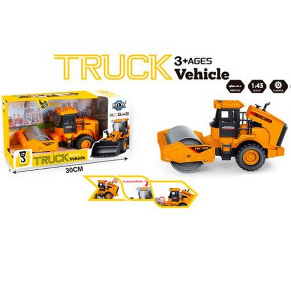 Будтехніка KLX900-2-18 (24шт) інерц, доріжний каток, 21см, 1:43,звук, світло, рухливі деталі, гумові (шт.)