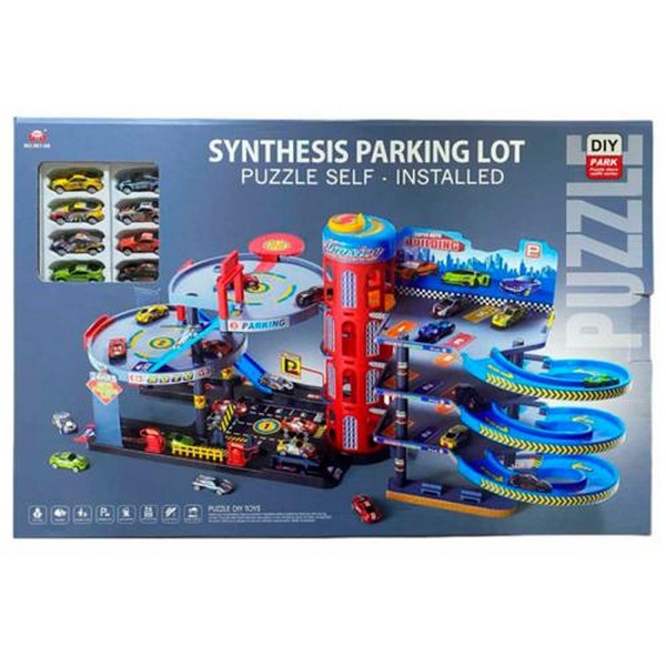 Гараж 981-08 (6шт) 95-43-в43,5см,4 поверхи, ліфт(механічний), машина (метал, 6,5см) 8шт, наліпки, в (шт.)