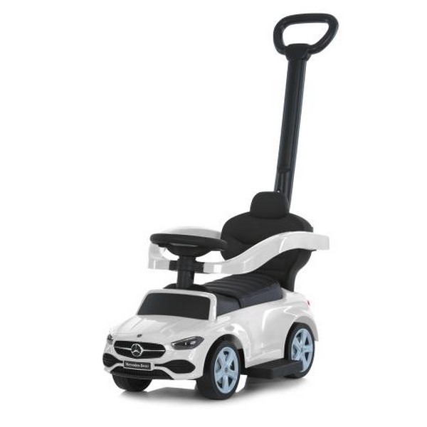 Каталка-толокар 668L-1 (1шт) 2в1 (батьк.ручка), звук, підставка для ніг, шкіра, бат., білий (шт.)
