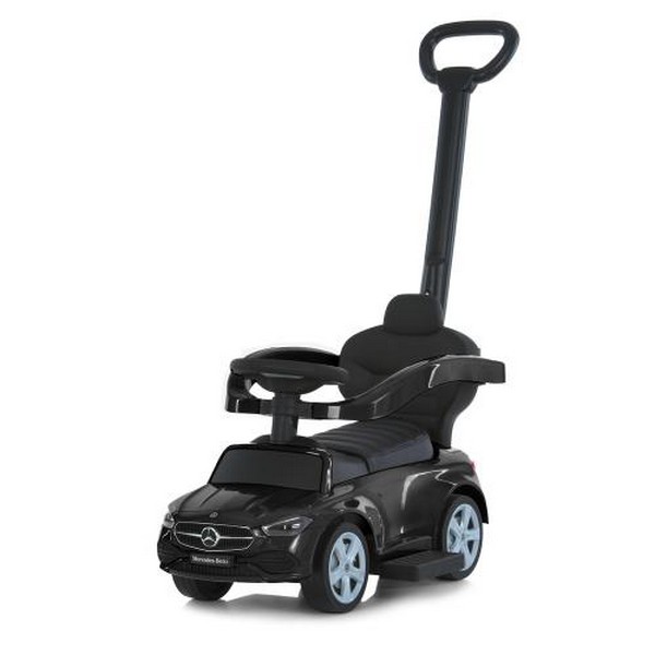 Каталка-толокар 668L-2 (1шт) 2в1 (батьк.ручка), звук, підставка для ніг, шкіра, бат., чорний (шт.)