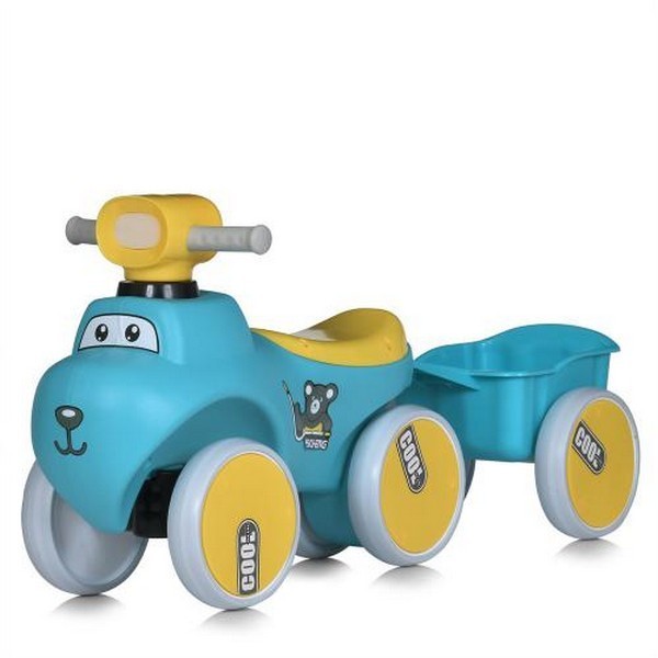 Каталка-толокар M 5940(2)-4 (1шт) з причепом, музика, світло, колеса EVA, блакитний (шт.)