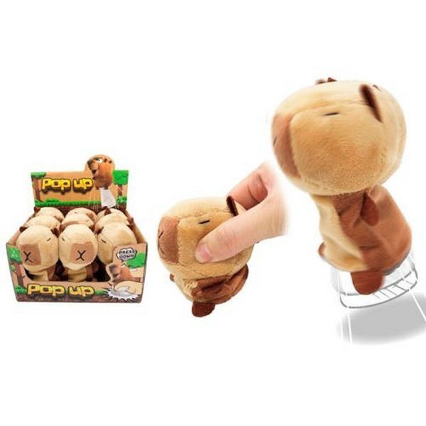 Фігурка CL-946A (108шт) капібара, 10см, стрибун, плюш, 9шт в дисплеї, 18-19,5-15см (шт.)