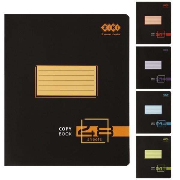 Зошит учнівський загальний BLACK NEO, 48 арк., клітинка,  KIDS LINE ZB25.1789K (шт.)