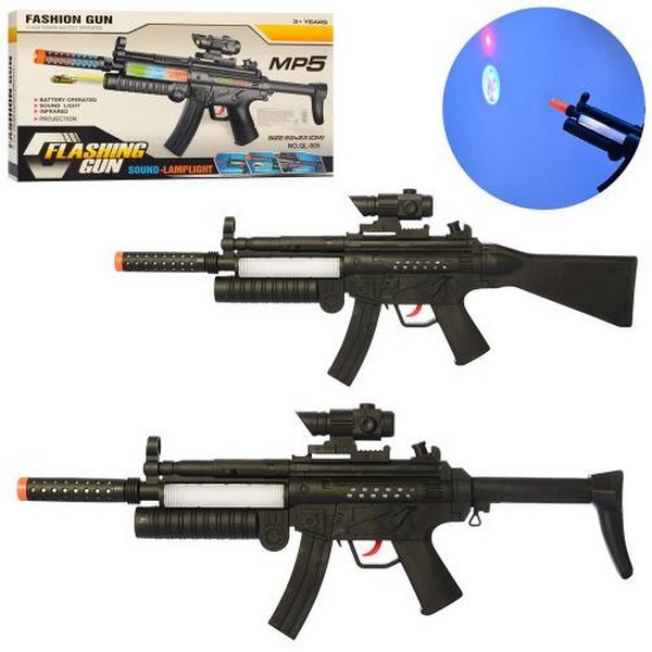 Автомат QL-005-06 (24шт) 62см, лазер, звук, світло, 2види, бат, в кор-ці, 45-24-5см (шт.)