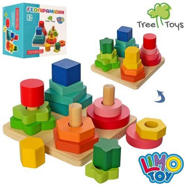 Дерев'яна іграшка Геометрика MD 1190 (36шт) фігури, 16шт, в кор-ці, 13,5-13,5-8см (шт.)