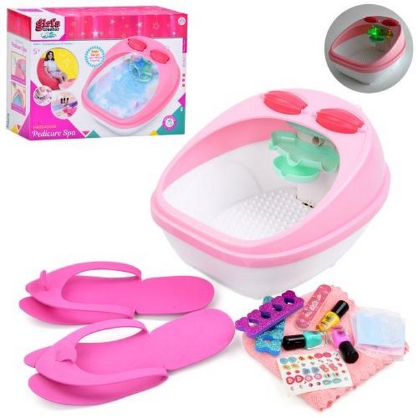 Косметика MBK-390A (8шт) набір для педикюру, ванночка, лак 3шт, пилка, наліпки, пудра, масажер, пара (шт.)