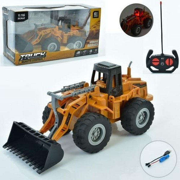 Будтехніка 26968-7A (12шт) р/к, акум, бульдозер, 25,5см, 1:16, світло, рухливі деталі,гумові колеса, (шт.)