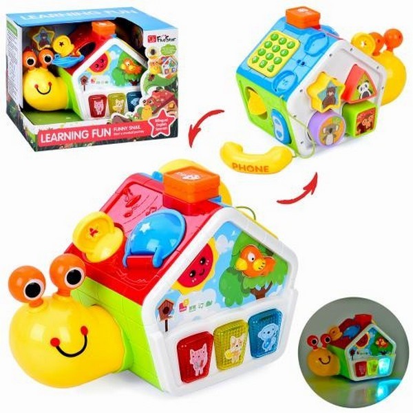 Гра 35969 (12шт) равлик+будиночок, 24см, їздить, піаніно, телефон, музика, звук(англ), звуки тварин, (шт.)