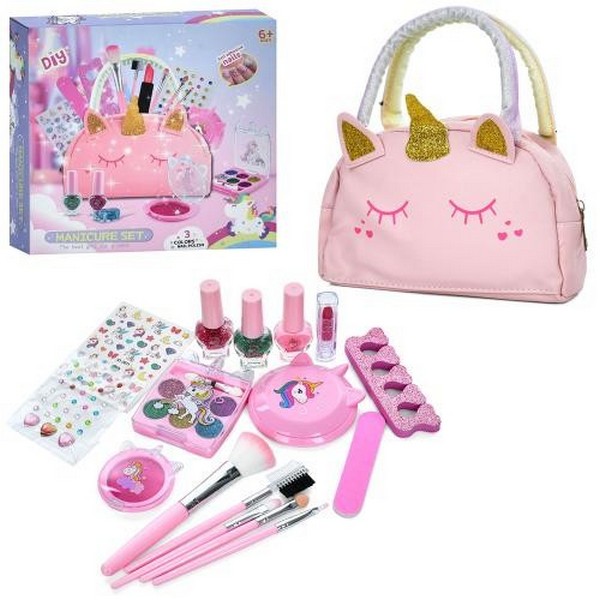 Косметика HZ066 (20шт) сумка-косметичка, тіні, пензлики, помада,рум'яна, набір для манікюру (лак 3шт (шт.)