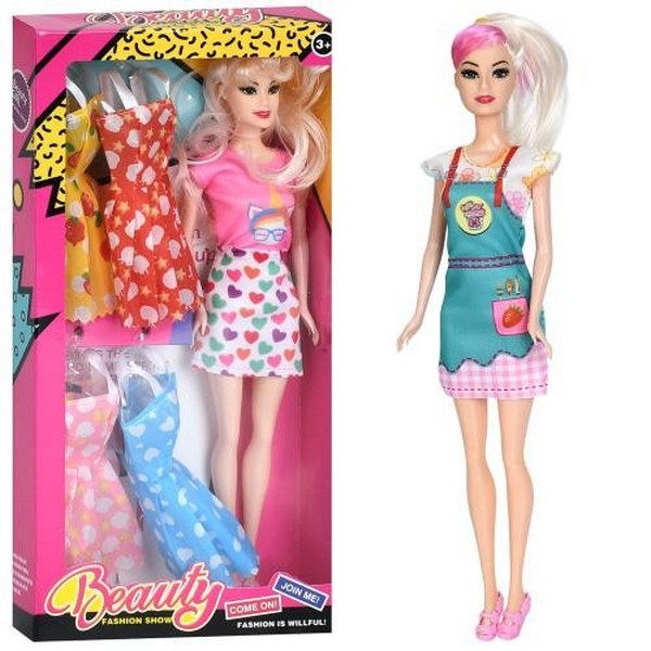 Лялька YY2131 (120шт) 29см, лялька з вбранням, плаття 4шт, 3 види, в кор-ці, 16-32-4,5см (шт.)