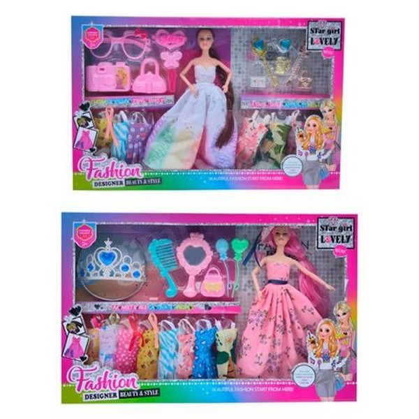 Лялька з вбранням YY2134B-C (24шт) 28см, шарнірні руки, плаття, аксесуари, сумка, 2 види, в кор-ці, (шт.)