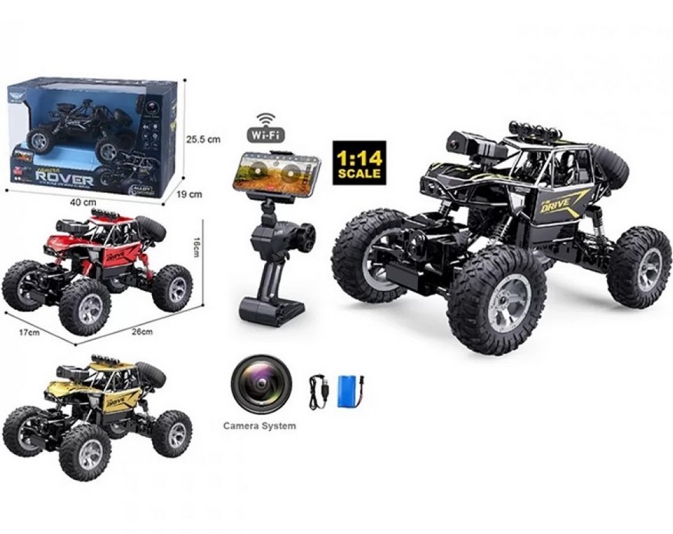 Машина SY203KHK-1 (6шт) р/к2,4G, камера, 26см, 1:14, гумові колеса(надувні), амортизатори, 4х4,USBза (шт.)
