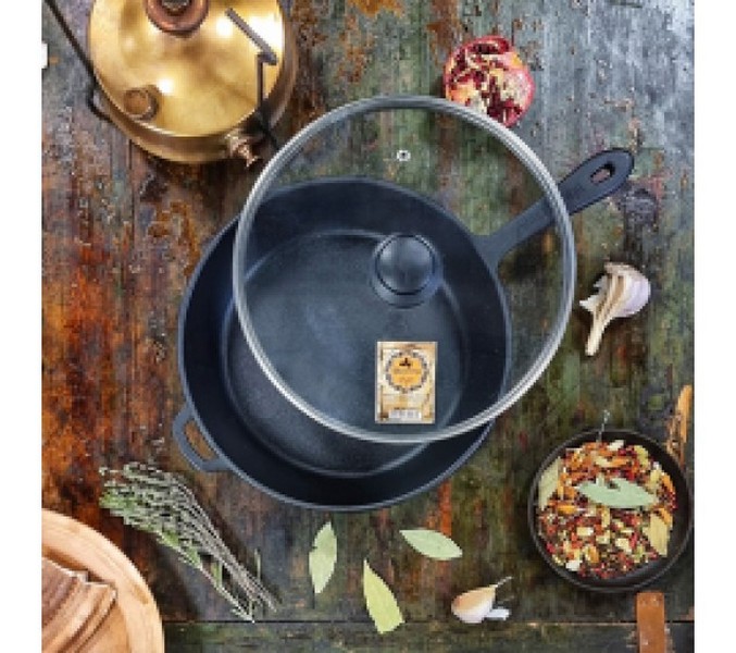 Т202С3 Сковорода чавунна 26*6см зі скляною кришкою Т202С3 (шт.)