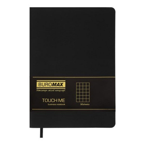 Блокнот діловий TOUCH ME LOGO2U А5, 96арк., клітинка, обкладинка зі штучної шкіри, чорний BM.295102- (шт.)