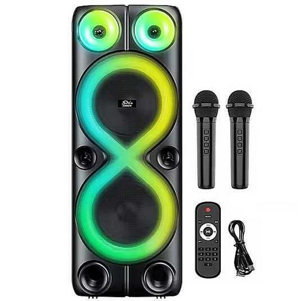 Колонка-караоке переносна + 2 мікрофона  ZQS-8238 F-258 (шт.)