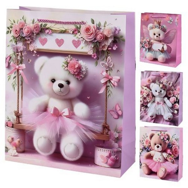 Пакет подарунковий паперовий M "Teddy" 26*32*10см R98406-M (480шт) (шт.)