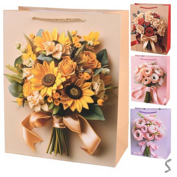 Пакет подарунковий паперовий M "Bouquet" 26*32*12см R34840-M (480шт) (шт)