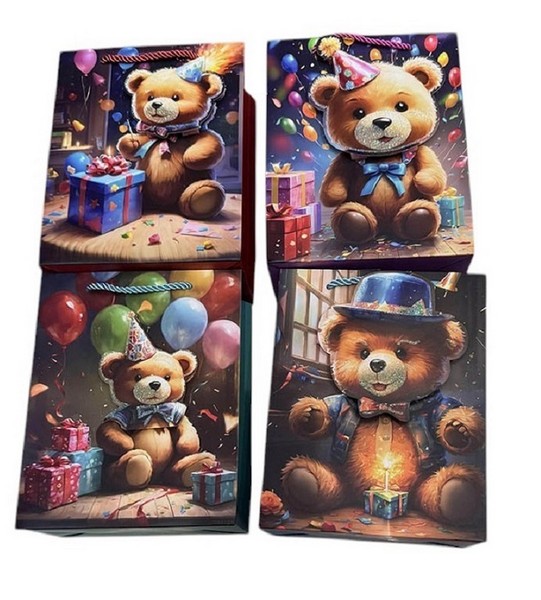 Пакет подарунковий паперовий M "Teddy 3D" 26*32*10см R99700-M (480шт) (шт)