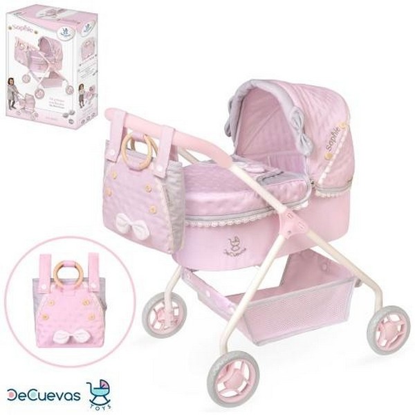 Коляска 86075 (6шт) для ляльки, класика, ш35-д50-в60см, висота до ручки 56см,сумка, корзина, метал, (шт)