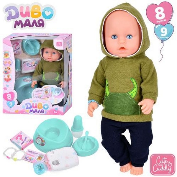 Лялька BL242U-DM-UA (6шт) 43см, п'є-пісає, горщик, пляшечка, посуд, соска, підгузок, в кор-ці, 30-39 (шт)