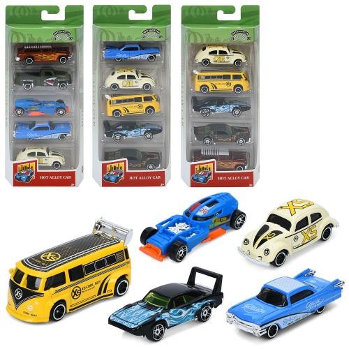 Набір машинок 8805FG (48шт) 8см, 1:64, метал, набір 5шт, мікс видів, в кор-ці, 25,5-4-10,5см (шт)