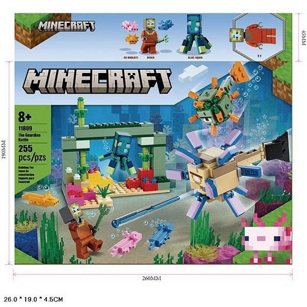 Конструктор арт. 11809 (30шт/2) Minecraft  255дет. короб. 26*19*4,5см (шт)