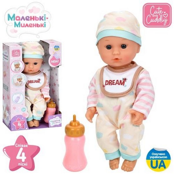 Пупс M 6182 I UA (36шт) 30см, п'є-пісяє, пляшечка, музика (укр), 4 пісні, на бат(табл), в кор-ці, 19 (шт)
